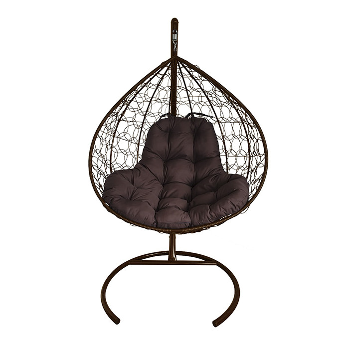 Кресло подвесное XL коричневое (коричневая подушка)
