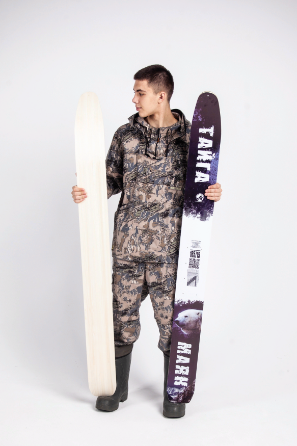 Лыжи Тайга, дерево, длина 165 см, ширина 150 мм