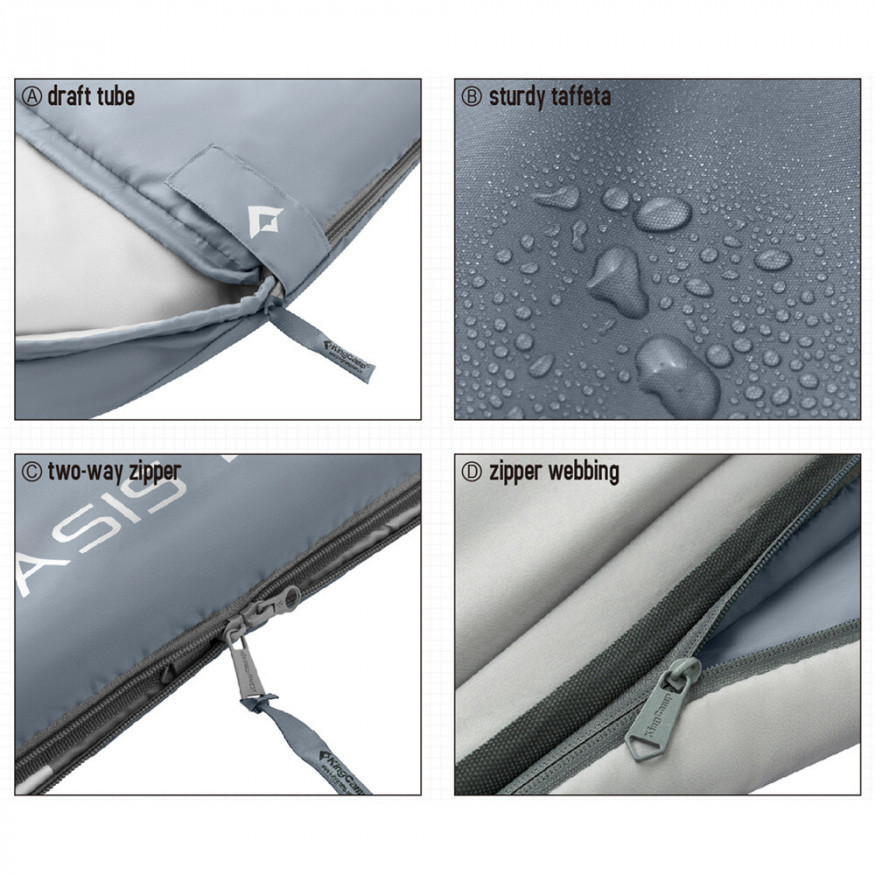 Спальный мешок OASIS 250 -3С синий, левый, King Camp