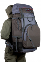 Рюкзак туристический Турист Лайт 3, ПВХ 600, серый/хаки, 90 л, ТАЙФ