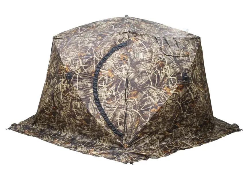 Палатка зимняя ЧУМ 2 (трехслойная, камыш с выводом под трубу и навесом)